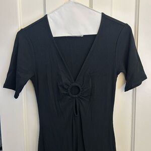 Abercrombie & Fitch Black Mini Dress with Ring Detail